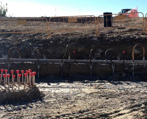 Construcción del nuevo acceso sur al Puerto de Gandía desde la carretera N-332. Viaducto sobre el río Serpis.