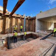 Dewatering en las obras de un paso peatonal en la estación de tren de Meliana