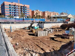 Pozos de infiltración en una promoción de viviendas en Valencia